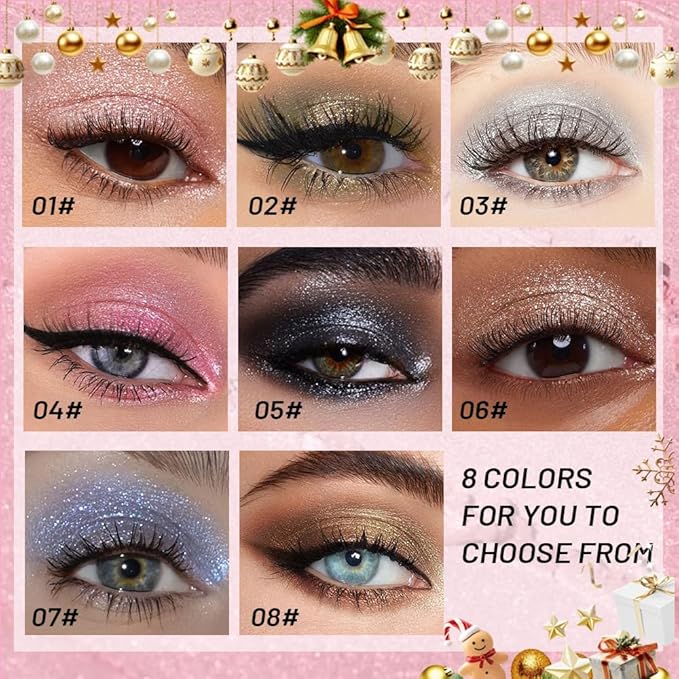 Pressed Single Eyeshadow Makeup,Rose Red Sparkle Highly Pigmented Monochrome Eye Shadow Palette, Waterproof Neutral Powder Mini Eyeshadow, sombras para ojos, Lightweight Blendable,#04