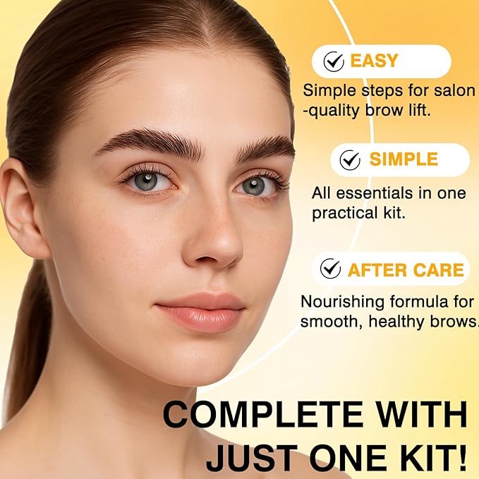 Brow Lamination Kit – DIY Eyebrow Lamination Kit for Salon-Quality Results at Home, Instant Brow Lift for Fuller, Thicker, More Beautiful Brows, Easy to Use for Professionals & Beginners