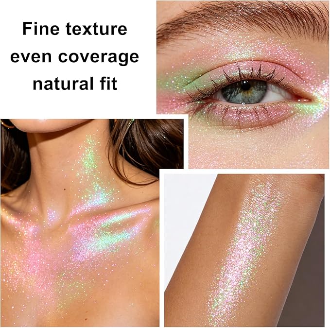 Hair and Body Glitter Spray, Glitter Hairspray Dry Powder Makeup for Clothes, Festival Rave Prom Loose Sparkle Powder,Holographic Ultra Fine Resin Glitters for Crafts (Mermaid)