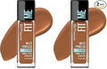Maybelline Fit Me Matte + Poreless Liquid Oil-Free Foundation Makeup, Mocha, 1 Count (Packaging May Vary) (Pack of 2)