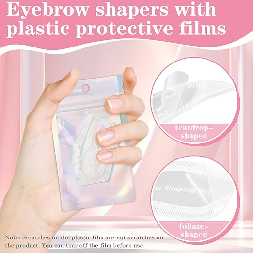 2 Pcs Brow Mapping Ruler, Arch Eyebrow Eyeline Ruler, Fast Drawing Design Brow Easy Tool - Eyebrow Stencils for Microblading Permanent Makeup, Arch Mapping Tool for Women