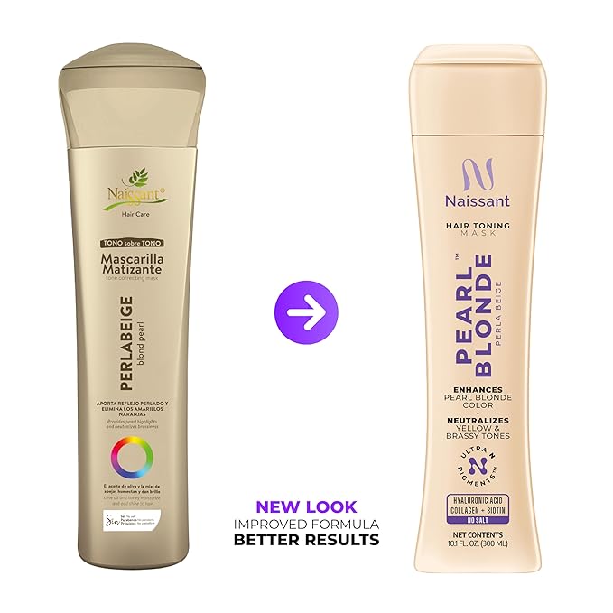 naissant Pearl Blonde Hair Purple Toning Mask | Ultra High-Purity Pigments | Neutralizes Yellow & Brassy Tones | Hyaluronic Acid, Collagen & Biotin | Paraben, Ammonia & Sulfate Free | 10.1 Fl. Oz