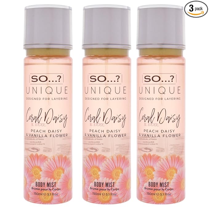 Unique Body Mist - Coral Daisy by So…? for Women - 5.1 oz Body Mist - Pack of 3
