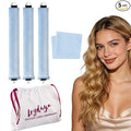 Heatless Curls Overnight Rods Heatless Hair Curler Hair Curlers To Sleep In Heatless Curls Blowout Rods Heatless Curling Rods With Luxury Cloth Bag Scarf For All Hair Types (Sky blue, 3Rods)