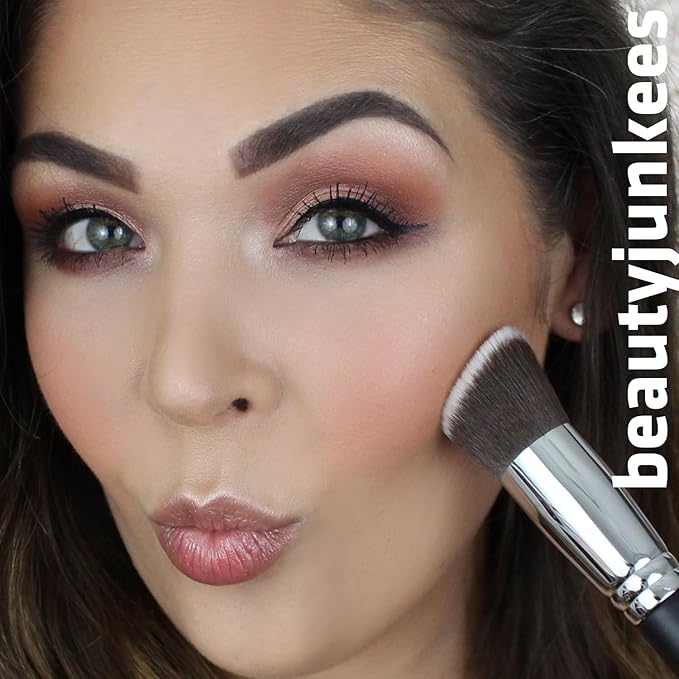 Contour Brush Bronzer Blush - Flat Angled Kabuki Brush for Face, Foundation Brush, Dense Synthetic Bristles for Blending, Buffing, Stippling, Setting with Powder Cream Liquid Makeup