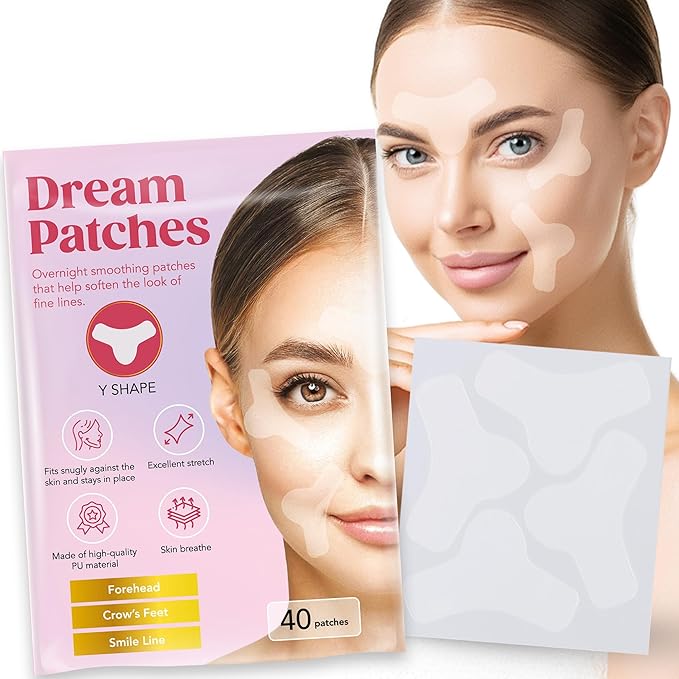 Forehead Wrinkle Patches & Full Forehead Coverage Tape – Anti Wrinkle Facial Patches & Wrinkle Tape Overnight Dream Patches Y-SHAPE 【40 Count】