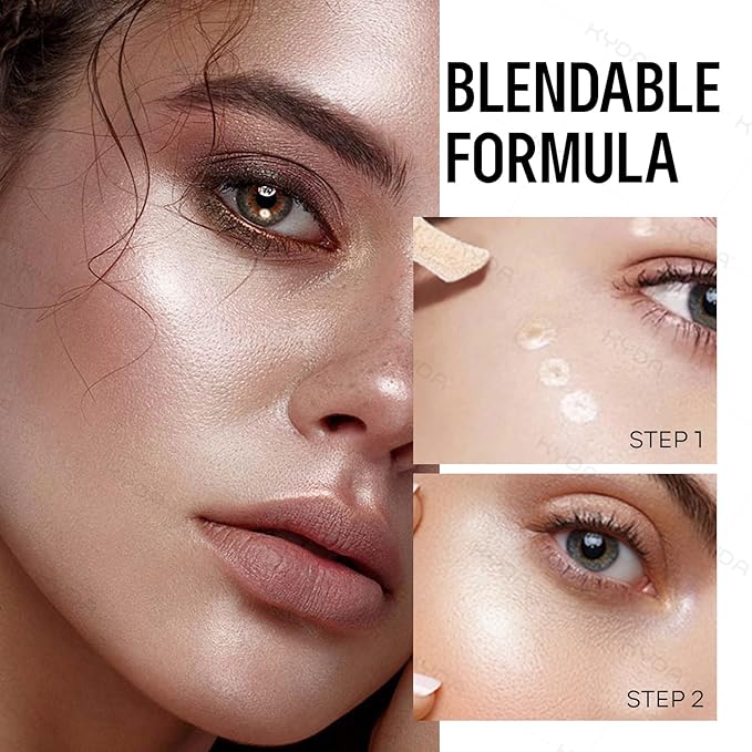 KYDA Liquid Highlighter, Natural Glow Face Illuminator, Multiuse Liquid Glow Filter Makeup, Complexion Booster, Healthy Glowing Skin Look with Buildable Sheer Coverage, Champagne