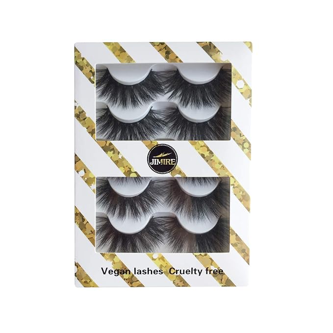 JIMIRE High Volume False Eyelashes Fluffy 3D Lashes Pack 5 Pairs