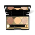 KYDA 3 Colors Eyeshadow Plaette, Glitter Champagne Golden Brown Eyeshadow, Nude Beige Peach Creamy Eyes Shadow, Lasting High Pigmented Warm Tone Eye Shadow, Mini Eyes Glitter Pallet for All Skin