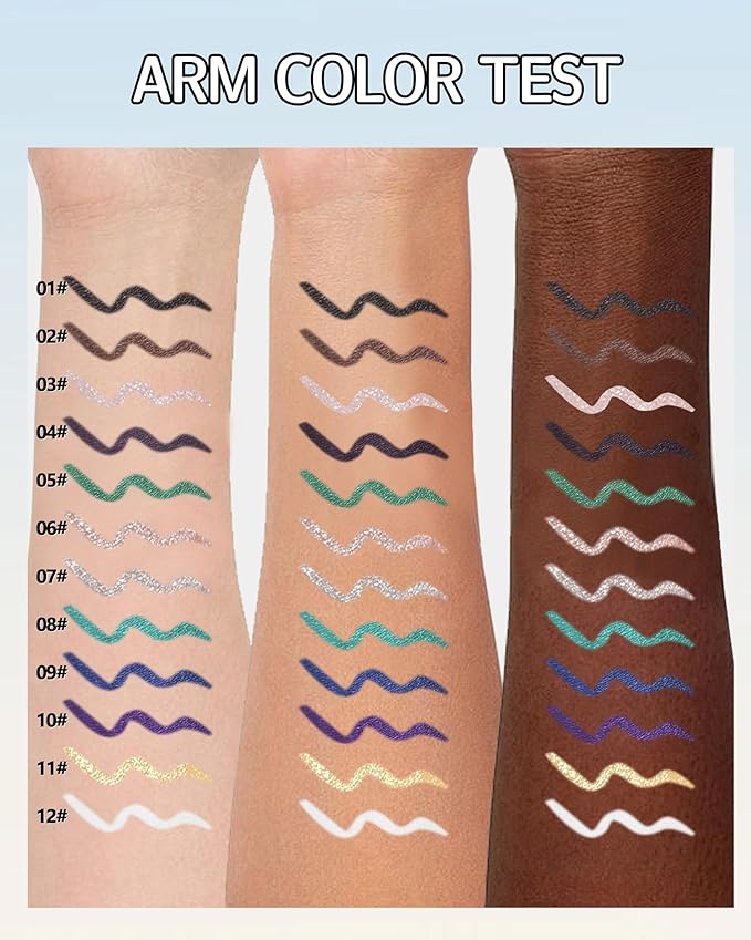 Waterline Gel Eyeliner Pencil, White Matte Waterproof Long Lasting Cream Eye Liner Pencil with Sharpener, Hypoallergenic Highly Pigmented Precision Smudge-Proof Smooth Eyeliner Makeup Pen for Women-12