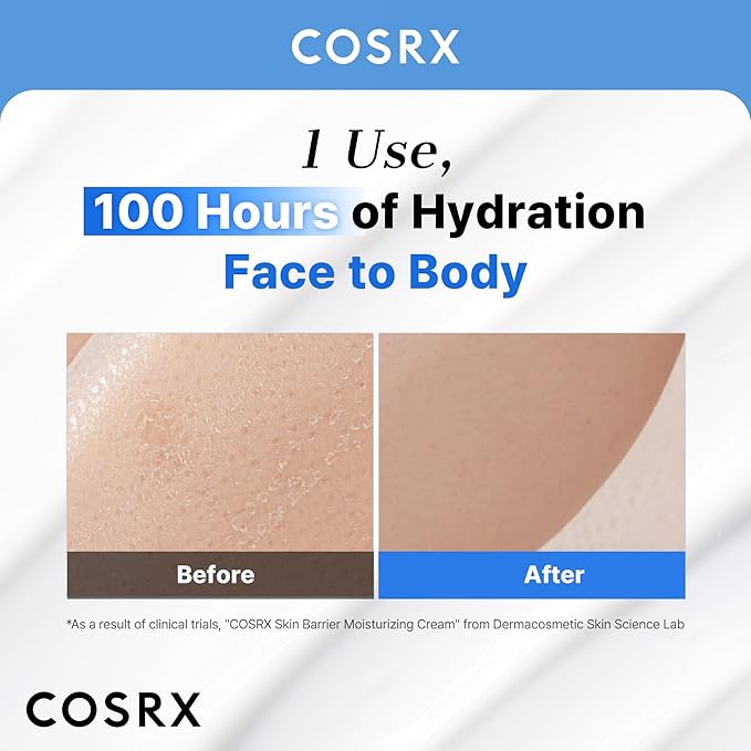 COSRX Skin Barrier Moisturizing Body Cream | 100-Hour Hydration For Dry to Extremely Dry Skin, with Ceramide & Hyaluronic Acid | Unscented, Non-Greasy | Mothers day gift, 15.2 fl oz, Korean Skin Care