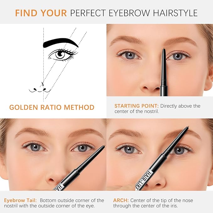 MAVENI Browcharm Microblading Brow Pencil, 0.9mm Fine Tip, Waterproof Eyebrow Pencil, with 1+1 Same Color Refills, Shapes, Defines, Fills, and Contours for Full, Natural-Looking Brows (04 Red Brown)