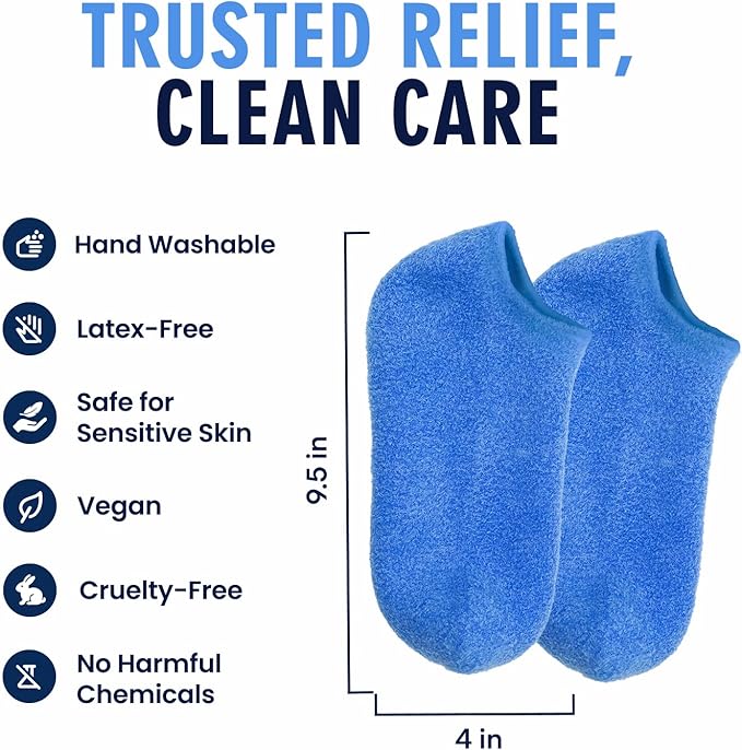 Dr. Frederick’s Original Moisturizing Gel Socks for Men & Women – Dry Feet & Cracked Heel Treatment – Full Foot Gel Lining with Mango Butter, Shea Butter, Jojoba & Coconut Oil (Blue Haven)