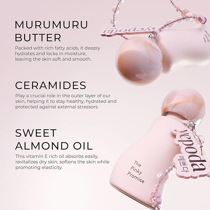 Yepoda The Pinky Promise, Hydrating Ceramide & Murumur Butter Hand Cream, Vegan Korean Hand Care for All Skin Types, 1,69 FL. OZ. (50 mL)