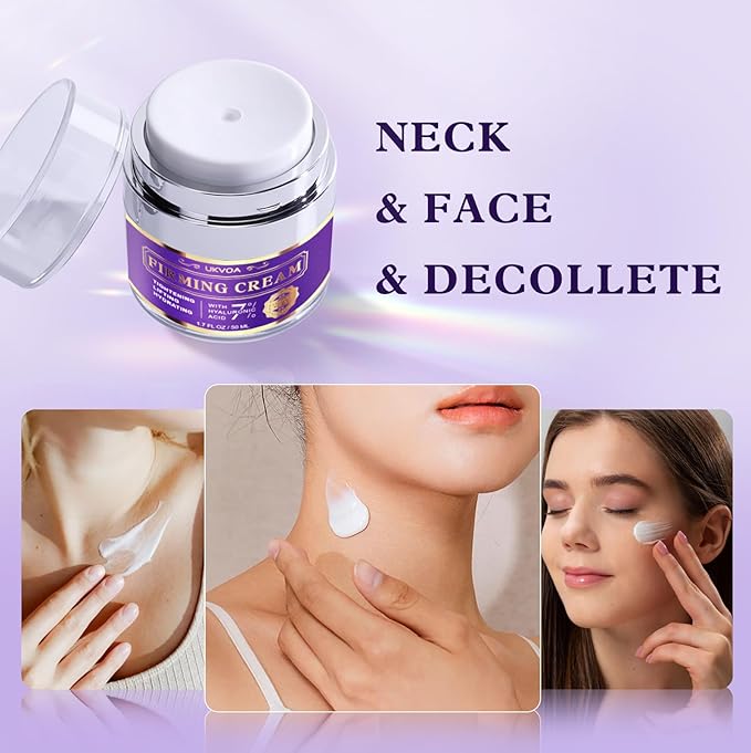 UKVOA Retinol Neck & Face Wrinkle Cream for Women, Neck Cream for Tightening and Firming, Anti Aging Skin Care with Collagen & Hyaluronic Acid, Instant Face Lift Cream 2-Pack