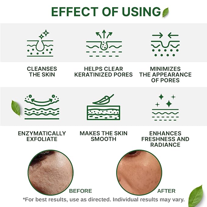 Enzyme Face Exfoliant Powder - Coenzyme Q10 & Vitamin C Infused Exfoliating Face Wash - Fragrance-Free Face Scrub for Women & Men for All Skin Types - 2.1 oz