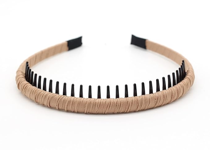 JOBAND 4pcs Hairbands for Women, Non-Slip Zig Zag Headbands, Adjustable Teeth Comb Hair Hoop, Daily Use, Yoga, Spa, Parties, Resin Cotton Blend