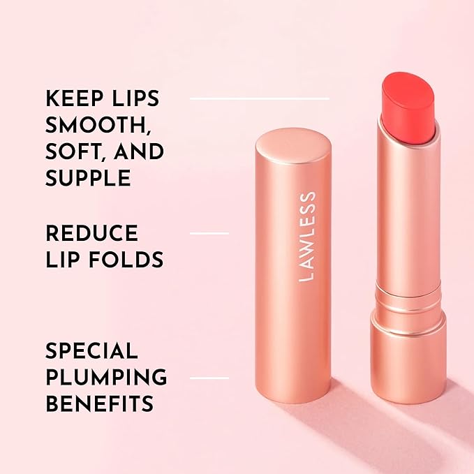 LAWLESS Women's Forget the Filler Lip Plumping Line Smoothing Tinted Balm, Cherry Vanilla, 0.09 Ounce