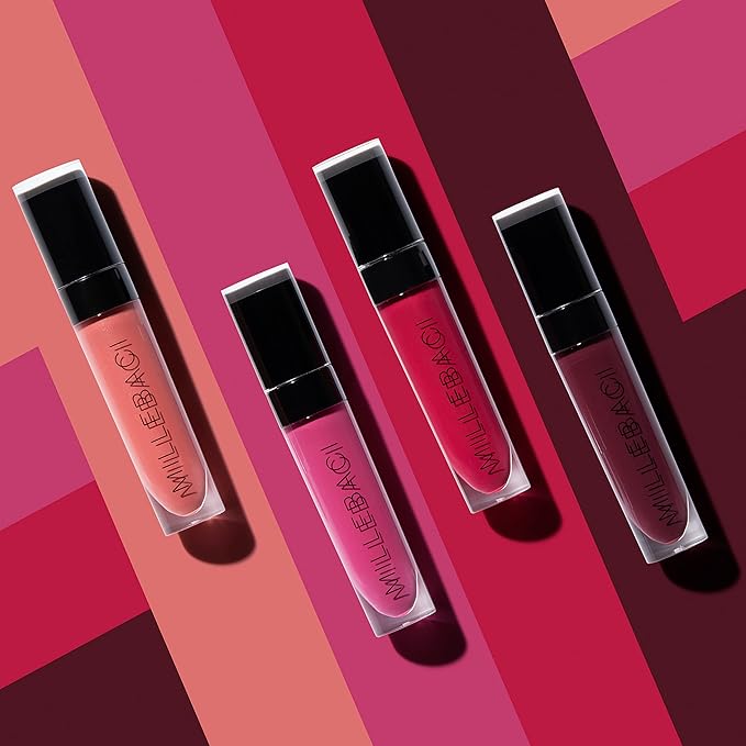 Nouba Millebaci Long Lasting Liquid Lipstick Red, Lustrous Moisturizing Creamy Formula with Vitamin E Intense Color Pigment High Impact Makeup Lip Cream Color Stick Balm For Women (Color 28)