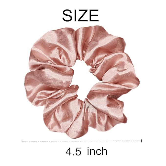 Sufermoe 12 Pcs Satin Silk Hair Scrunchies, Assorted Light color, 4.5 Inch Hair Ties for Women Girls