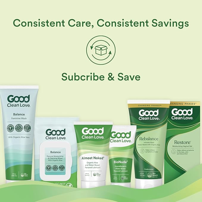 Good Clean Love Balance Feminine Wash, pH-Balanced Vaginal Moisturizer Cleanser for Women with Natural Ingredients, Gentle Cleansing Feminine Care Product, Reduces Vaginal Dryness & Odor, 8 Oz
