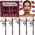 Italia Deluxe Exclusive Edition Top Five Lip Kit with Mousse Matte Lipsticks and Ultrafine Lipliners, Creamy, Highly Pigmented, Long Lasting Lip Makeup Combo