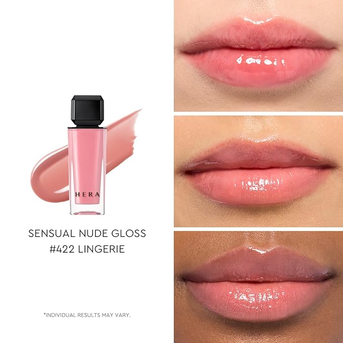 HERA Sensual Nude Lip Gloss #422 LINGERIE | Volumizing Sheer & Glossy Finish, Non-sticky, Moisturizing and Hydrating, Korean Makeup, 0.17 oz. (5g)
