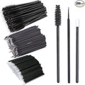 200Pcs Eyelash Extension Kit, Lash Spoolies Extension Supplies Eyebrow Brush Mascara Wands Lip Brushes Applicators Disposable Micro Swab Brushes for Lash Extensions Brow Lamination Kit, Black