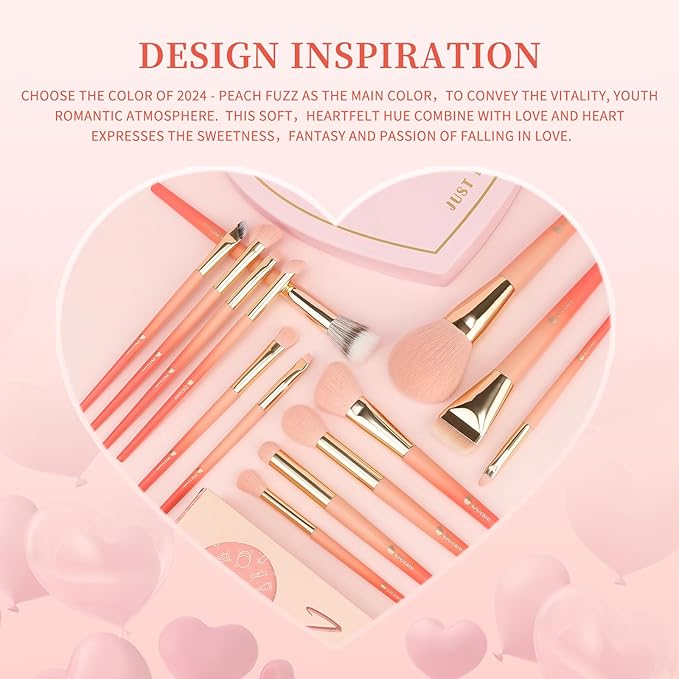 DUcare Makeup Brushes 14Pcs Makeup Brush Set Premium Synthetic Kabuki Foundation Blending Face Powder Blush Concealers Eye Shadows Brushes