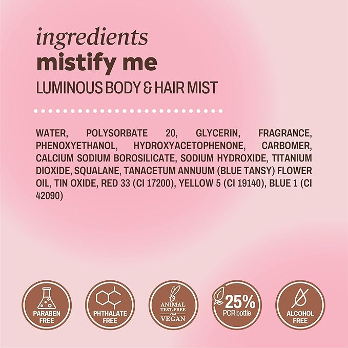 Onyx Professional Hydrating Shimmer Mist with Squalane & Blue Tansy, Sandalwood Vanilla, 6.5 fl oz, 2pk - Shimmer Hair and Body Mist Creates a Radiant Glow with Lightweight Moisture