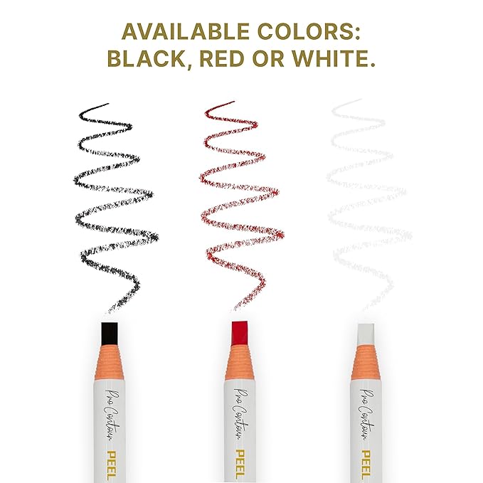 BRAWNA Pro Contour Peel Off Pencil for Eyebrow and Lip Mapping - Set of 2 - Red - PMU Supplies- Lip Blushing Supplies