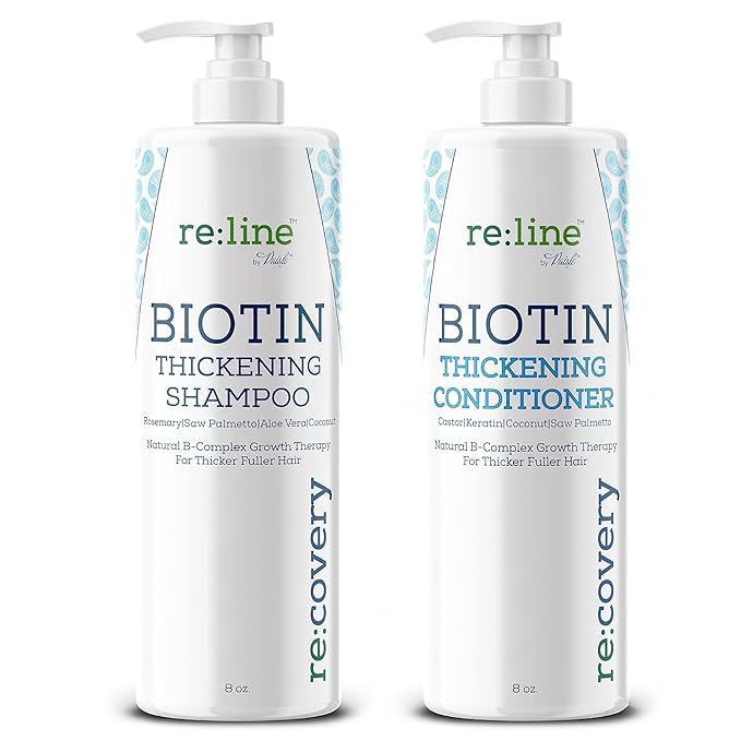 Biotin Shampoo and Conditioner for Thinning Hair Growth Thickening Shampoo for Hair Loss Treatment NATURAL Sulfate Free for Color Treated Hair Regrowth Treatment for Men Women