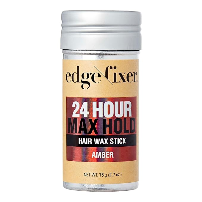 Red by Kiss Hair Wax Stick 24HR Max Hold Edge Fixer Edge Control Pomade Non-Sticky, Non-Oily Flake Free Hair Styling Wax 2.7 oz. (Amber)