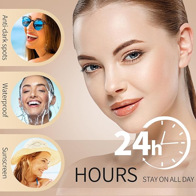 6-in-1 Makeup Foundation Infused with 1% Hyaluronic Acid- Matte + Poreless Liquid Foundation For A Glowing & Soft-Focus Look, Suitable for All Skin Types #106