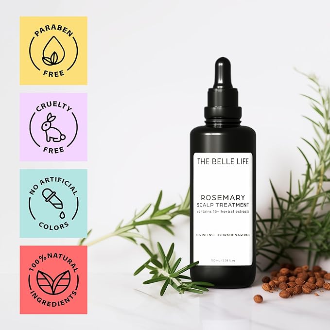 Sebastian Diaz THE BELLE LIFE Rosemary Hair Oil Scalp Treatment inspired by THE INNATE LIFE, 100ml 3.4 fl oz Nourishes and Supports Fuller-Looking Hair with Organic Rosemary Oil