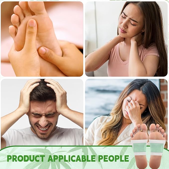 48 Packs Bamboo Vinegar Foot Pads to Feel Better, Relieve Stress & Sleep Better, Suitable for Home or Travel Use