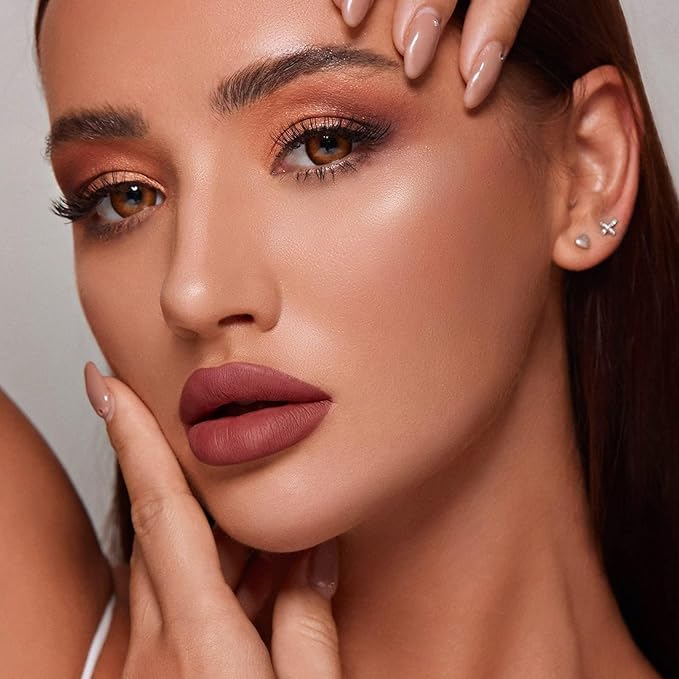MAKI YIKA Brown Nude Lipstick for Women Color Stay Long Lasting Lipsticks No Smudge Matte Liquid Lipstick Transferproof Waterproof Lip Stick for Mother's Day,DINNER TIME