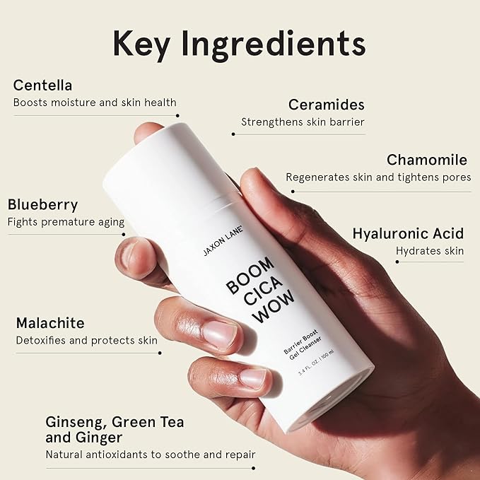 Centella Face Wash for Men Skin Care: BOOM CICA WOW Mens Face Wash Korean Barrier Boost Hydrating Gel Cleanser for Oily, Dry, Acne Prone Skin, Unisex Daily Facial Cleanser with Hyaluronic Acid, 2 Pack