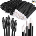 Tbestmax 200 Disposable Mascara Wand Spoolies and Lip Brushes, Lipstick Lipgloss Applicator for Eyebrow Eyelash Extension Makeup Kits Black