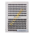 12rows-Large Tray Mixed 8-10-12-14-16mm/Mixed 14-15-16mm/Mixed14mm-16mm/Mixed 18-20mm Wide Stem Individual False Eyelashes Dramatic Black Cluster Eyelashes (MY008-12-14MM MIX)