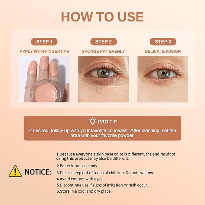 Under Eye Brightener & Concealer - Hydrating Color Corrector for Dark Circles, Lightweight Undereye Brightening Cream with Hyaluronic Acid & Shea Butter, Smooth & Blendable (Light Rose, 1)