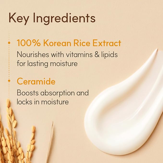 The Face Shop Rice Ceramide Cream, Hydrating Face Moisturizer, for Dry & Combination Skin, Lightweight, Fast-absorbing, 1.69 fl. oz. (Pack of 2)