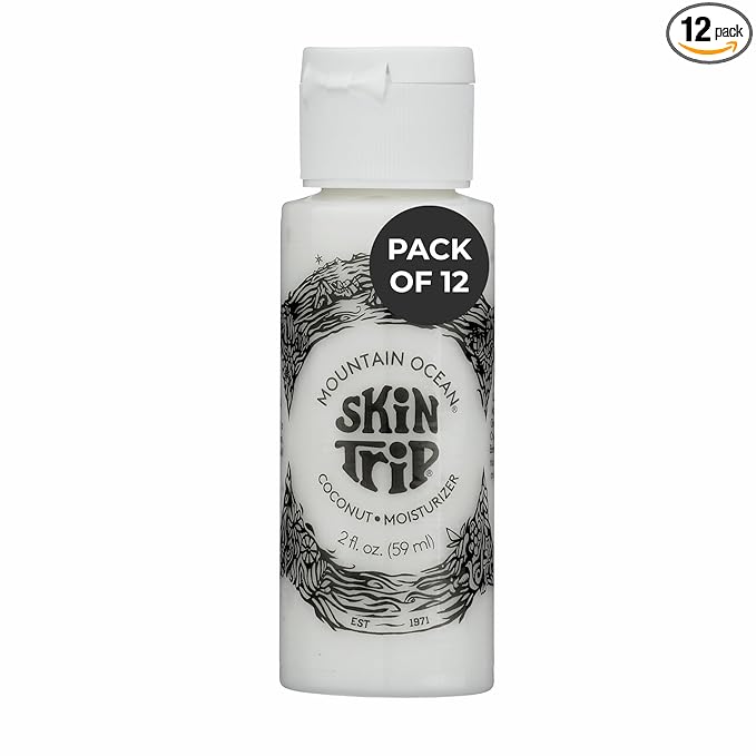 Mountain Ocean The Original Skin Trip Coconut Body Lotion, 2 Oz (Pack of 12), TSA & Travel Friendly, Lightweight Moisturizer with Coconut Oil, Aloe Vera, & Lanolin
