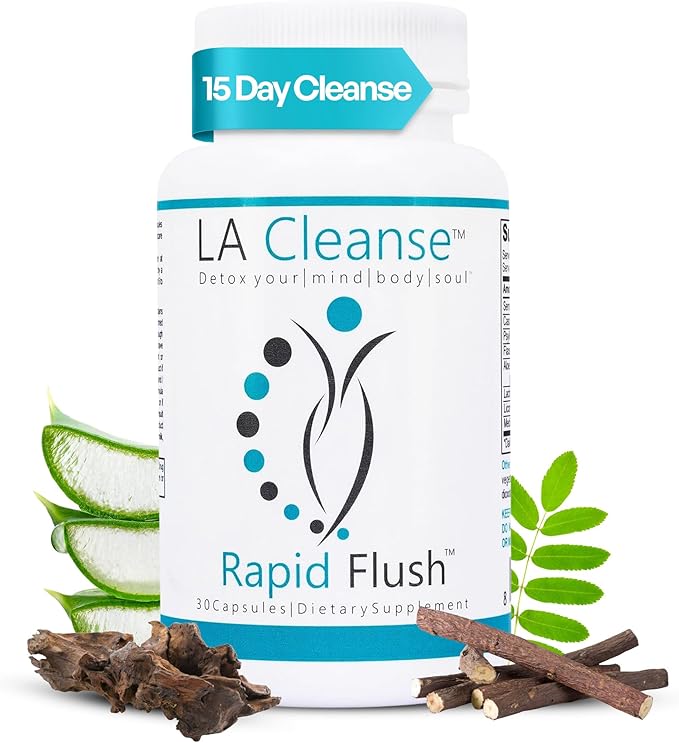 15 Day Cleanse and Detox - Rapid Flush 15 Day Gut Cleanse for Detox, Colon Cleanse, Gut Support - Enhance Digestion with Cascara Sagrada, Senna Leaf, Psyllium Husk - Capsules 30 Count