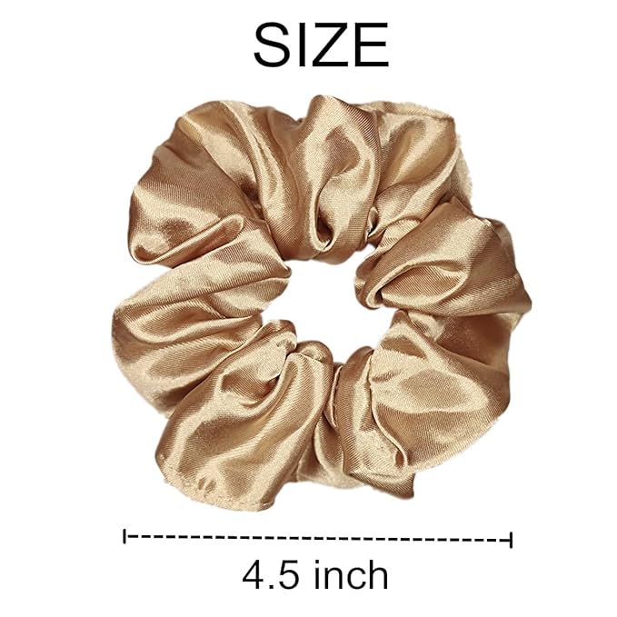 Sufermoe 6 Pcs Satin Silk Hair Scrunchies, Soft Hair Ties, Hair Bands, Hair Bows, Ponytail Holders for Women and Girls (4.5 Inch, Assorted Multi-colored)