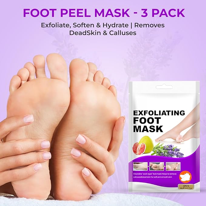 Happy Feet Foot Peel Mask, 03 Pack Original Exfoliant Foot Mask for Rough, Dry Skin | Gift for Mom Dad