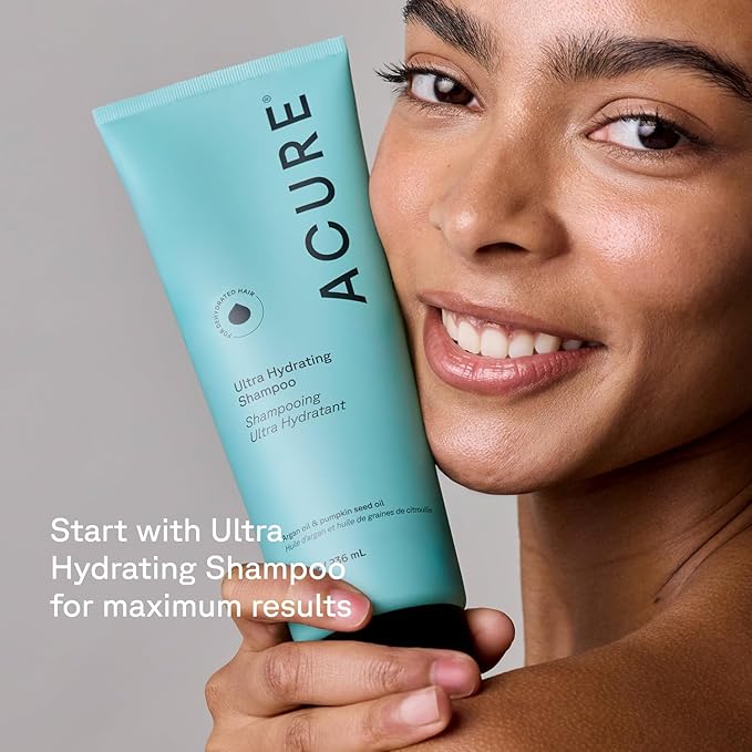 Acure Ultra Hydrating Conditioner - Deep Moisture Conditioner for Women & Men w/ Dry, Damaged, Fine, Dry, Damaged, Color Treated Hair & Scalp w/ Argan Oil, Vegan, Paraben Free, Sulfate Free - 8 fl oz