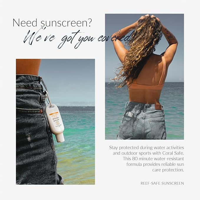 Reef Safe Mineral Sunscreen Lotion SPF 30/50 - Travel Size Sunscreen, Non-Nano Zinc Oxide, Biodegradable, Hawaii & Mexico Compliant, Oxybenzone Free, 1.5 oz by Coral Safe