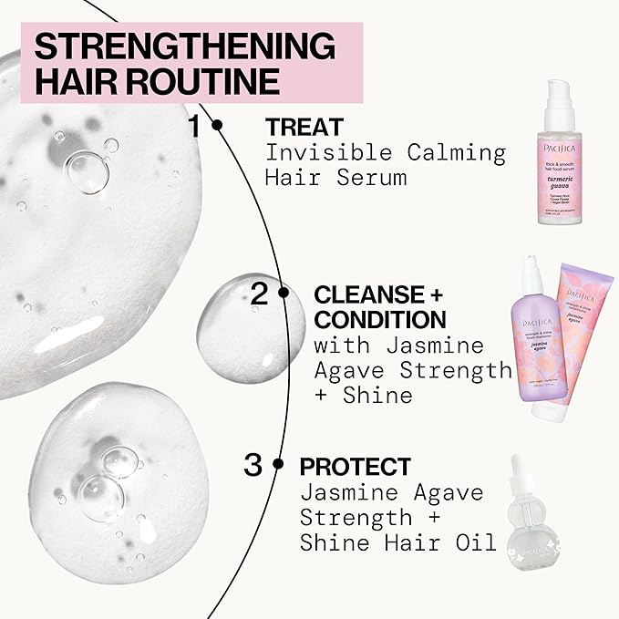 Pacifica Invisible Calming Hair Serum, Frizz Control & Hair Thickening Treatment - Turmeric & Guava Leave-In Scalp Serum with Peptides, Biotin & Caffeine 1 fl oz, Vegan & Cruelty-Free