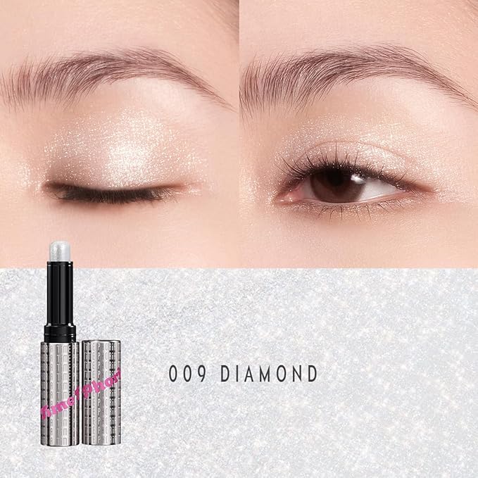 Illumina Jelly Gel Eyeshadow Stick, 009 DiamondI - Moonlit White Shimmer Sparkle Finish, Cream Texture With Cooling Feel, Long-Lasting Crease-Proof Smudgeproof Eye Shine, Easy Application